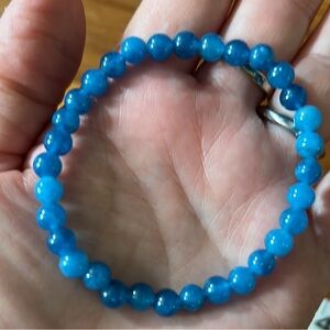 NWT Natural Stone Apatite Bead Bracelet